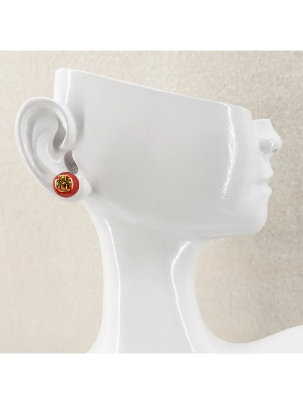 Tory Burch Kira Pearl Stud Earrings Red OS